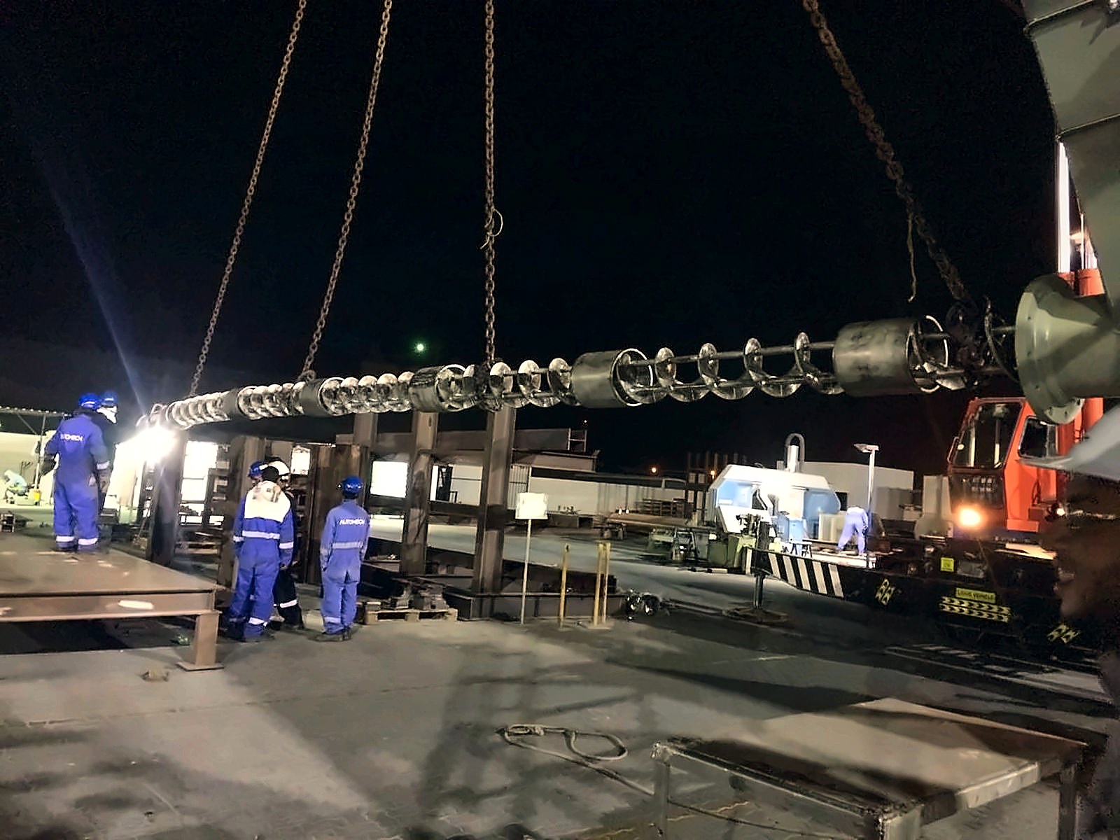 Custom-engineered industrial screw conveyor fabricated by Auger Bionics in Sharjah, UAE